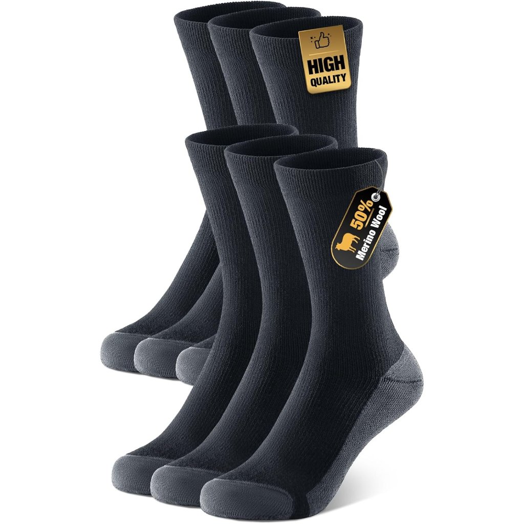 Merino Wool Warm Socks For Men Women, 3 Pairs Winter Thermal Moisture Wicking Bo